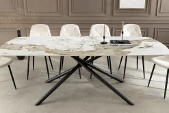 Design Esstisch OSAKA 200cm weiß schwarz Pandora Keramik Sterngestell Metall