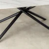 Design Esstisch OSAKA 160cm weiß Keramik schwarz Sterngestell Metall