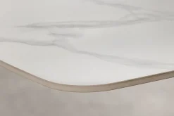Design Esstisch OSAKA 200cm weiß Keramik schwarz Sterngestell Metall