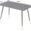Design Esstisch PARIS 120cm schwarz Eichenholz mit goldenen Fußkappen