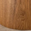 Design Esstisch UNIQUE 200cm natur braun Travertin Keramik Eichenholz Säulenfuß