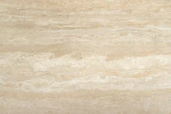 Design Esstisch UNIQUE 200cm natur braun Travertin Keramik Eichenholz Säulenfuß