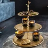 Design Etagere ABSTRACT 50cm gold Metall mit drei Etagen