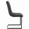 Design Freischwinger Stuhl MIAMI dunkelgrau Metallgestell matt schwarz