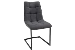 Design Freischwinger Stuhl MIAMI dunkelgrau Metallgestell matt schwarz