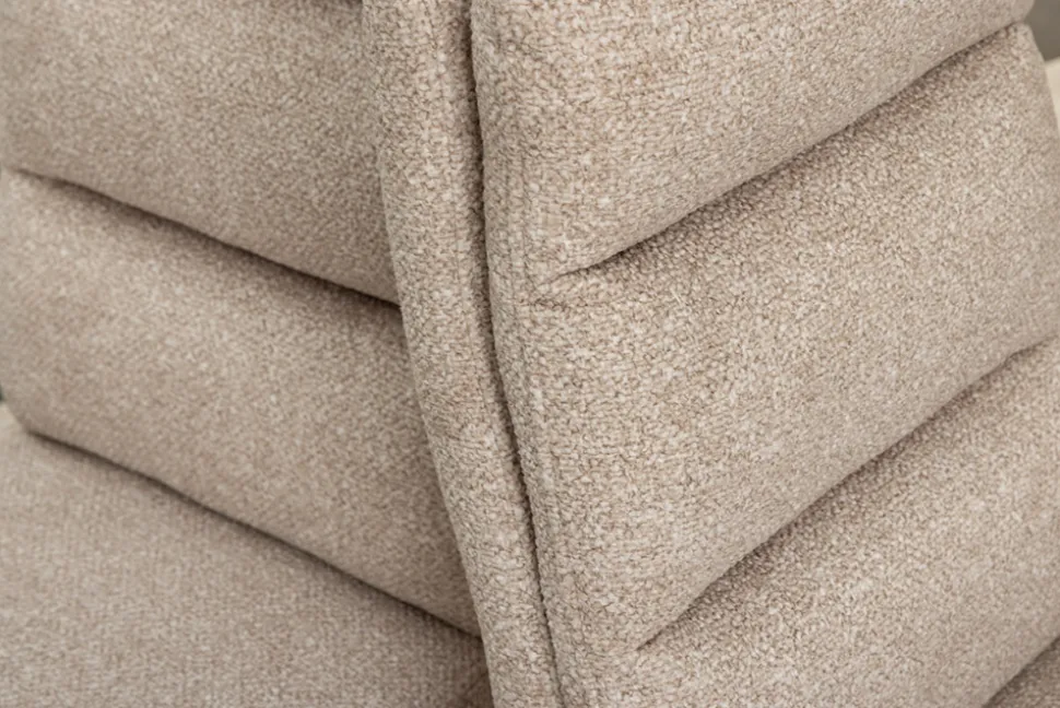 Design Freischwinger Stuhl COMFORT beige Strukturstoff mit Metallgestell