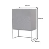 Design Highboard ORBIT 120cm schwarz Mangoholz mit 3D-Front Metall