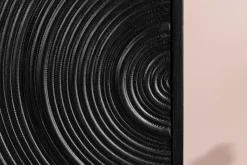 Design Highboard ORBIT 120cm schwarz Mangoholz mit 3D-Front Metall