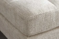 Design Hocker COZY VELVET 80cm beige Chenille Federkern Holzfüße