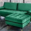 Design Hocker COZY VELVET 80cm smaragdgrün Samt goldene Füße