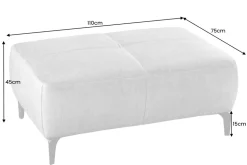 Design Hocker MARRAKESCH 110cm flaschengrün Samt mit Ziersteppung