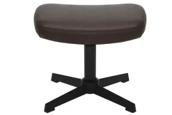 Design Hocker VOGUE 45cm brandy braun Kunstleder drehbar schwarze Metallbeine Fußhocker