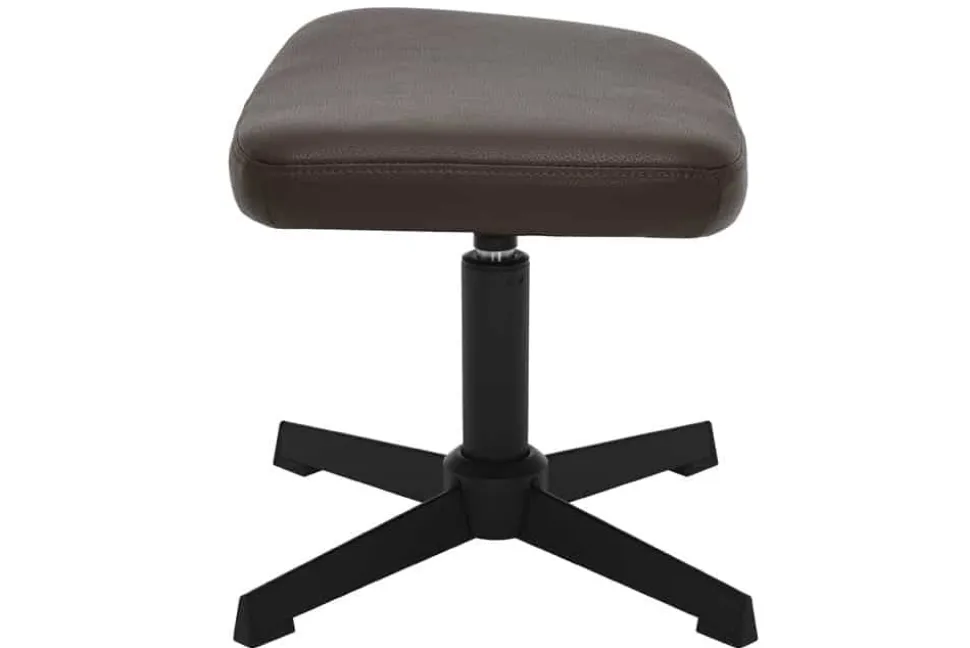 Design Hocker VOGUE 45cm brandy braun Kunstleder drehbar schwarze Metallbeine Fußhocker