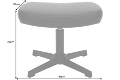 Design Hocker VOGUE 45cm schwarz Kunstleder drehbar Metallbeine Fußhocker