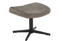 Design Hocker VOGUE 45cm taupe Samt drehbar schwarze Metallbeine Fußhocker