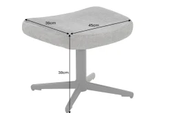 Design Hocker VOGUE 45cm taupe Samt drehbar schwarze Metallbeine Fußhocker