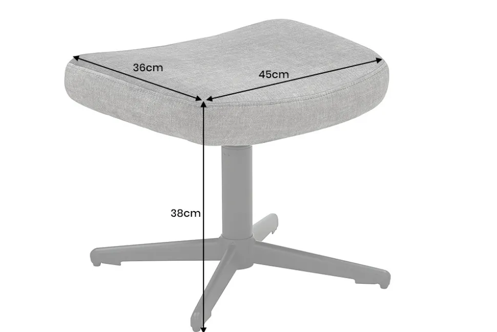 Design Hocker VOGUE 45cm taupe Samt drehbar schwarze Metallbeine Fußhocker