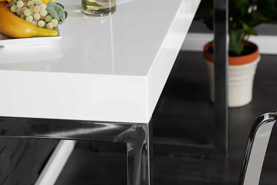 Design Konsole WHITE DESK 120cm weiß Hochglanz Bürotisch