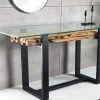 Design Konsolentisch BARRACUDA 150cm recyceltes Teakholz Glas Industrial