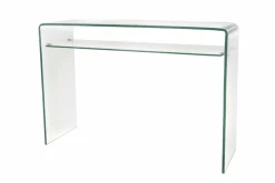 Design Konsolentisch FANTOME 100cm Glas transparent mit Ablage