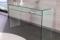 Design Konsolentisch FANTOME 100cm Glas transparent mit Ablage