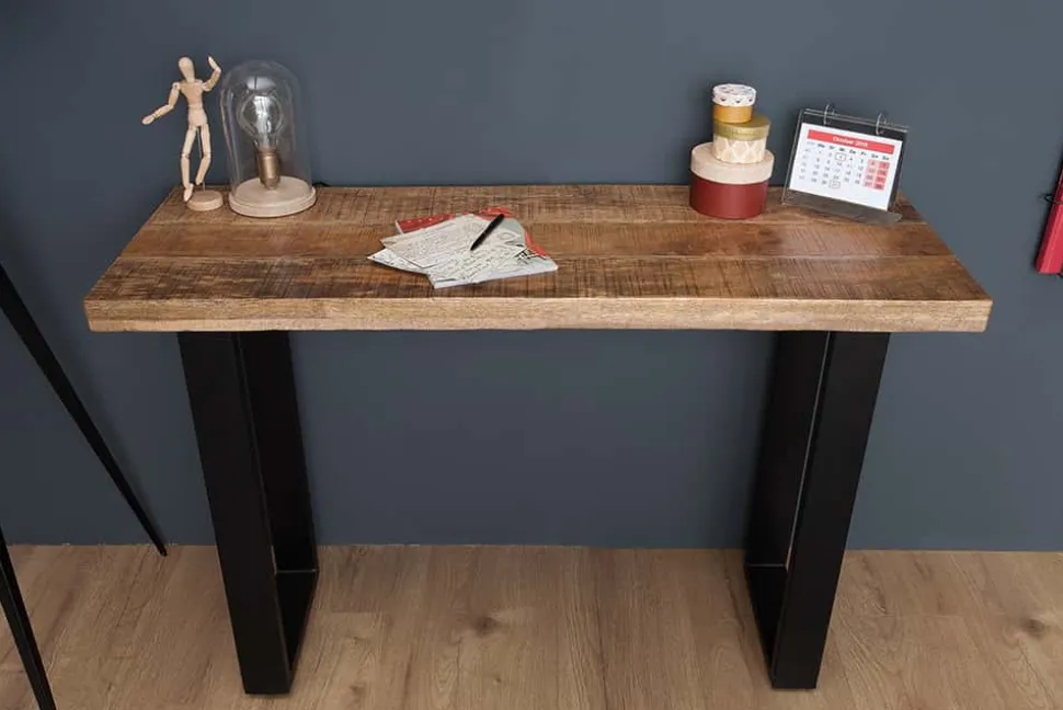 Design Konsolentisch IRON CRAFT 115cm Mangoholz Eisen Schreibtisch