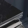 Design Konsolentisch MODERN BAROCK 140cm schwarz anthrazit chrom Keramik Marmor