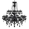 Design Kronleuchter BLACK CRYSTAL XL 80cm schwarz Acryl 15-armig Lüster
