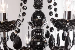 Design Kronleuchter BLACK CRYSTAL XL 80cm schwarz Acryl 15-armig Lüster