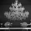 Design Kronleuchter CRYSTAL XXL 120cm klar Acryl 30-armig Kristall-Lampe