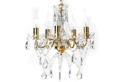 Design Kronleuchter DIAMONDS S 40cm gold Acryl 5-armig Barock Design