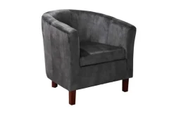 Design Lounge Sessel HEMINGWAY dunkelgrau Samt Armlehnen Cocktailsessel