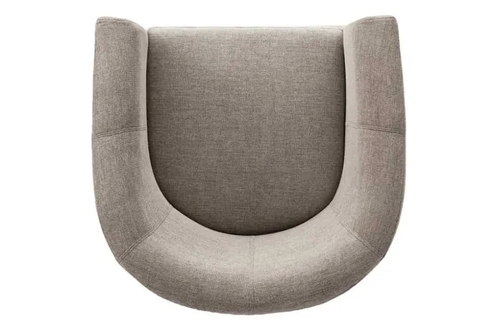 Design Lounge Sessel HEMINGWAY taupe Strukturstoff mit Armlehnen Cocktailsessel