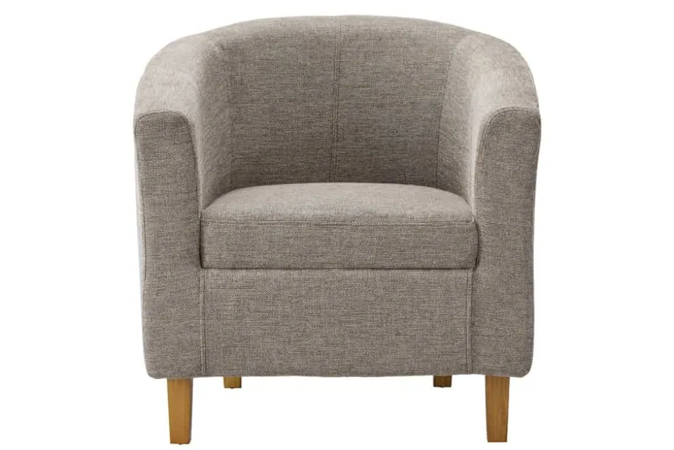 Design Lounge Sessel HEMINGWAY taupe Strukturstoff mit Armlehnen Cocktailsessel