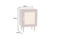 Design Nachttisch VIENNA 60cm braun Wiener Geflecht Beistelltisch mit Stauraum
