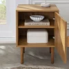 Design Nachttisch VIENNA 60cm natur Rattan Geflecht Beistelltisch mit Stauraum