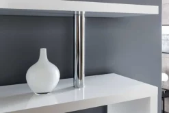 Design Regal SNAKE 165cm weiß Bücherregal Hochglanz mit fünf Böden