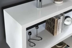 Design Regal SNAKE 165cm weiß Bücherregal Hochglanz mit fünf Böden