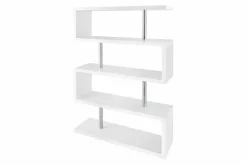 Design Regal SNAKE 165cm weiß Bücherregal Hochglanz mit fünf Böden