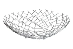 Design Schale STRUCTURE 45cm silber pulverbeschichtetes Metall