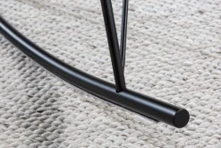 Design Schaukelstuhl SCANDINAVIA SWING champagner greige Samt Schaukelsessel