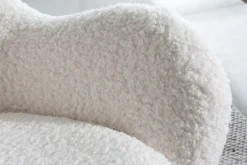 Design Schaukelstuhl SCANDINAVIA SWING weiß Bouclé Sessel schwarz Metall