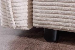Design Schlafsofa APARTMENT 215cm beige Cord 3-Sitzer Couch inkl. Bettkasten Kissen