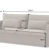 Design Schlafsofa APARTMENT 215cm taupe Cord 3-Sitzer Couch inkl. Bettkasten Kissen