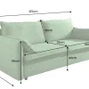 Design Schlafsofa APARTMENT 215cm grün Cord 3-Sitzer Couch inkl. Bettkasten Kissen