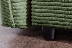 Design Schlafsofa APARTMENT 215cm grün Cord 3-Sitzer Couch inkl. Bettkasten Kissen