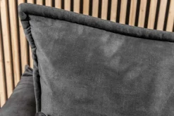 Design Schlafsofa APARTMENT 215cm grau Samt 3-Sitzer Couch inkl. Bettkasten Kissen