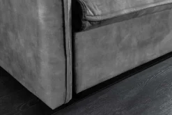 Design Schlafsofa APARTMENT 215cm grau Samt 3-Sitzer Couch inkl. Bettkasten Kissen