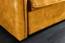 Design Schlafsofa APARTMENT 215cm senfgelb Samt 3-Sitzer Couch inkl. Bettkasten