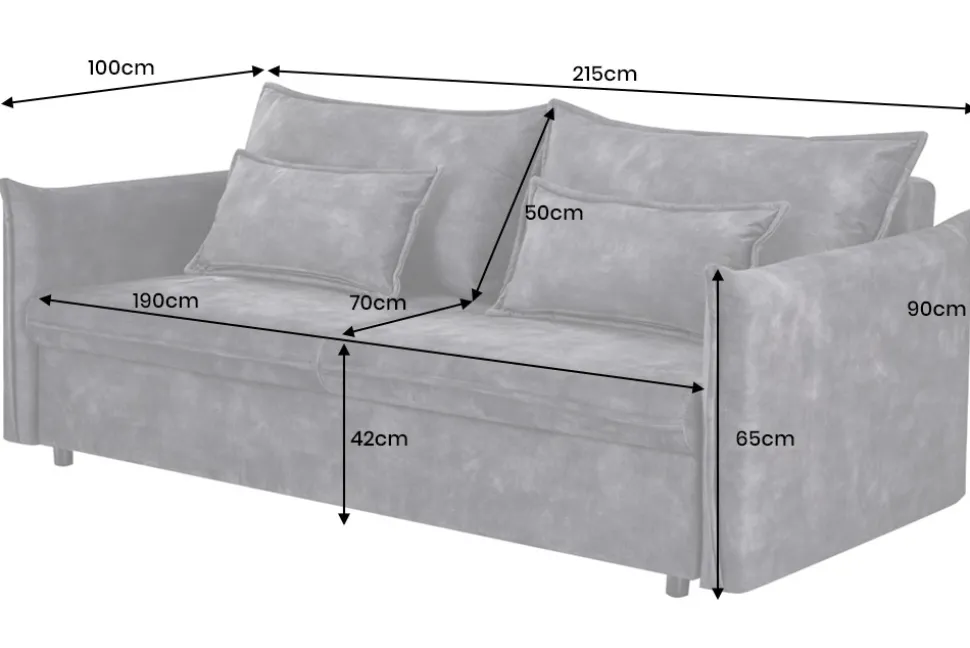 Design Schlafsofa APARTMENT 215cm senfgelb Samt 3-Sitzer Couch inkl. Bettkasten